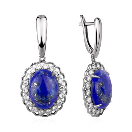 Серьги из серебра с лазуритом