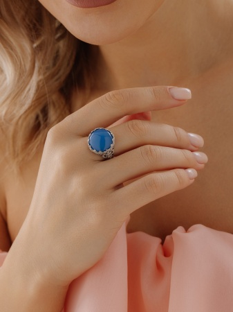 Купить кольцо из серебра с агатом в интернет-магазине KRASNOE