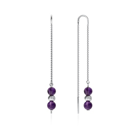 Серьги из серебра с аметист 2340060714 от KRASNOE, металл Серебро, вставка Аметист