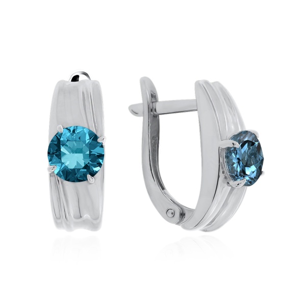 Серьги из серебра с ситаллами