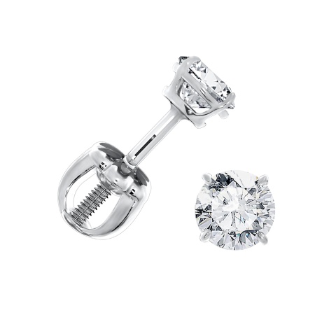 Пусеты из серебра с фианитами