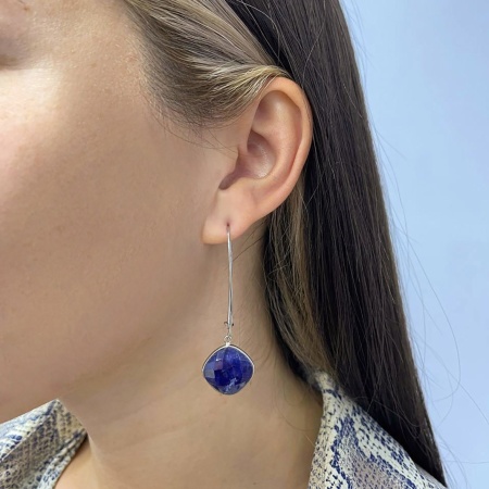 Серьги из серебра с агатом