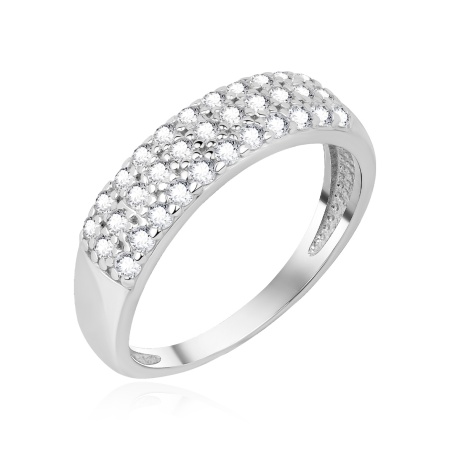Кольцо из серебра с фианитами со скидкой