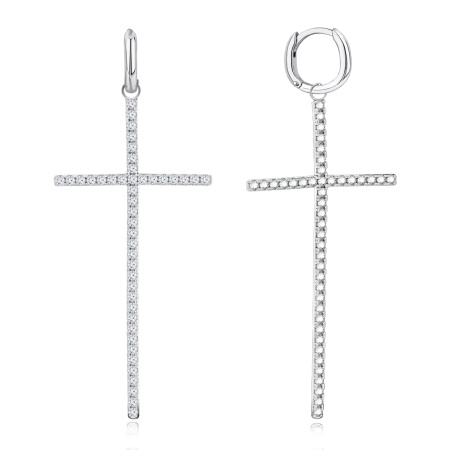 Серьги из серебра  2340205253л от KRASNOE, металл Серебро, вставка Фианит