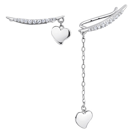 Серьги из серебра с фианитами