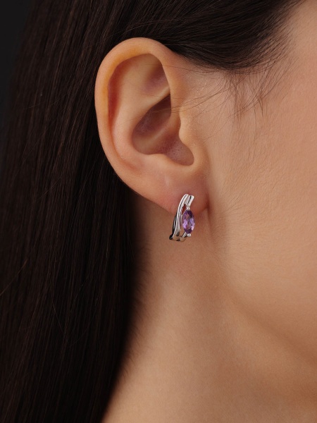 Серьги из серебра с аметистами