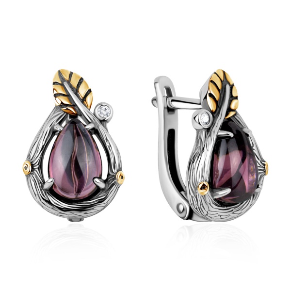 Серьги из серебра с фианитами в ювелирном интернет-магазине