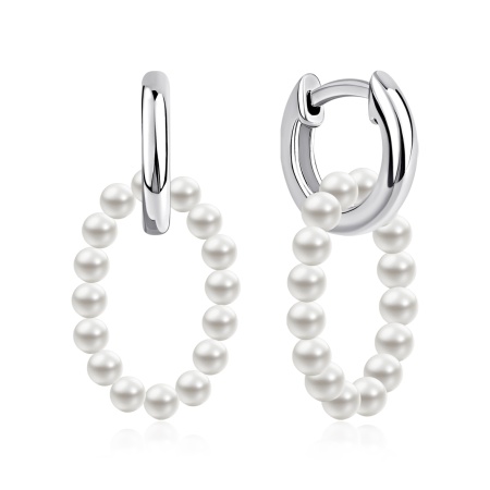 Серьги из серебра с жемчугами