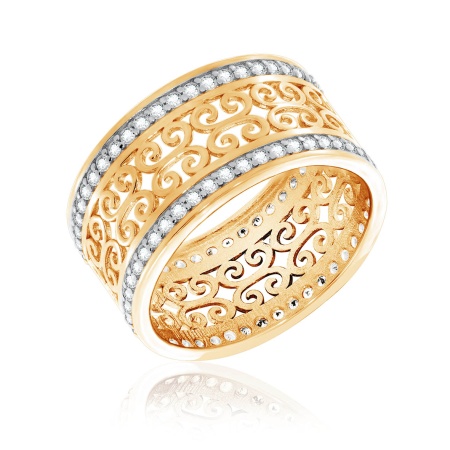 Купить кольцо из серебра с фианитами в интернет-магазине KRASNOE