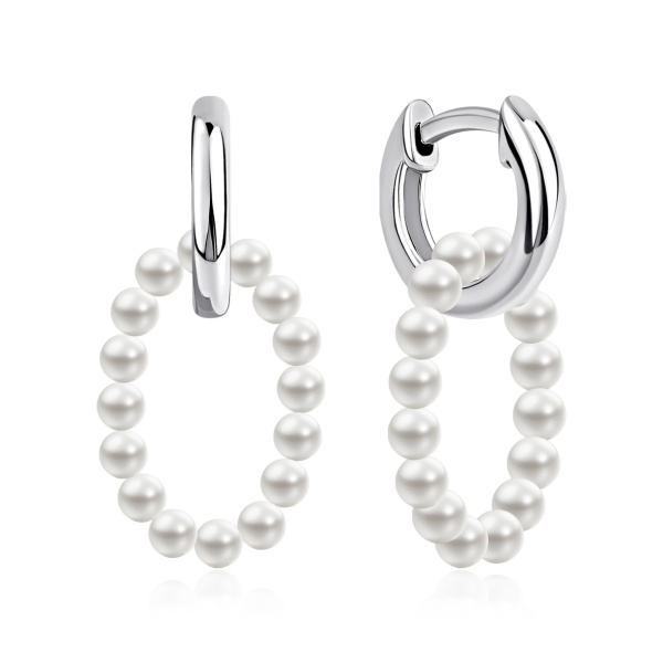 Серьги из серебра с жемчугами