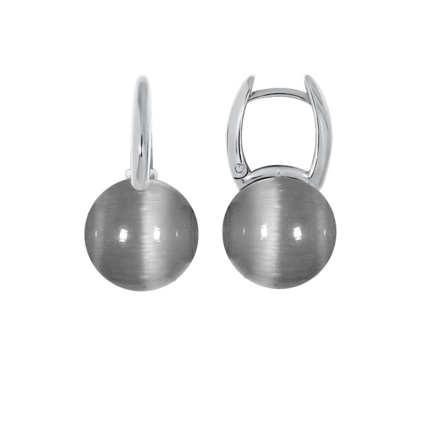 Серьги из серебра  2340264318-21 от KRASNOE, металл Серебро, вставка Кошачий глаз