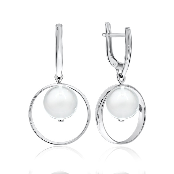 Серьги из серебра с хрусталём