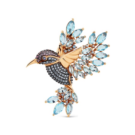 Брошь из серебра с наноаметистом