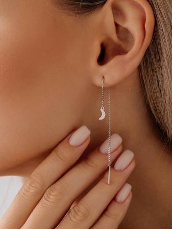 Серьги из серебра без вставок 2340404831 от KRASNOE, металл Серебро, вставка Без вставок