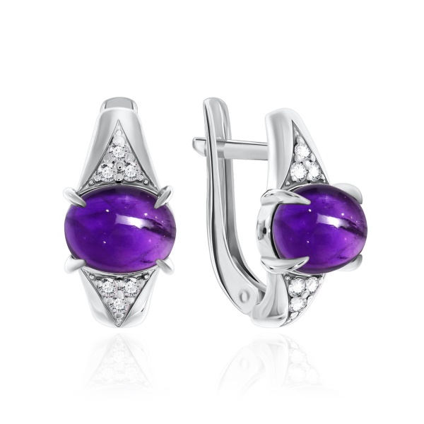 Серьги из серебра с аметист