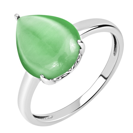 Купить кольцо из серебра с кошачим глазом в интернет-магазине KRASNOE