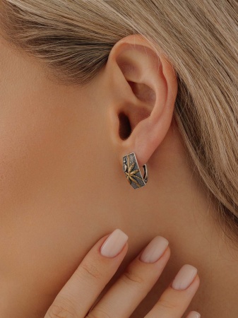 Серьги из серебра с топаз свисс