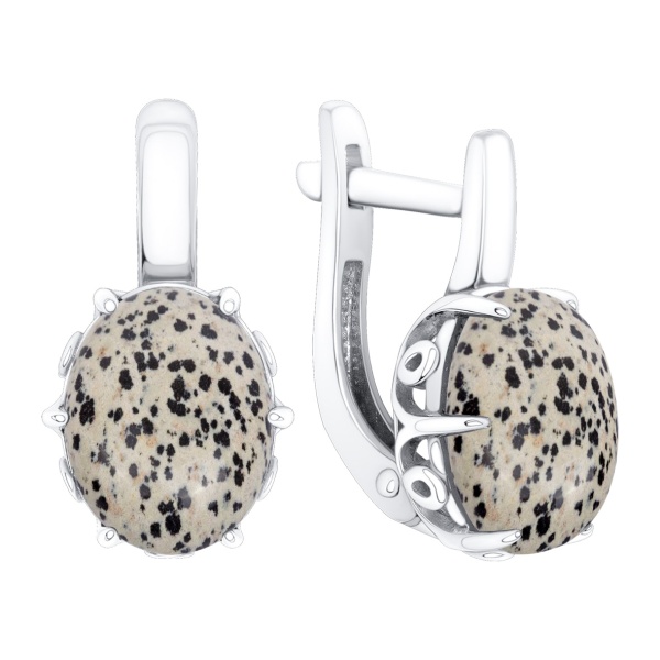 Серьги из серебра с яшмой в ювелирном интернет-магазине