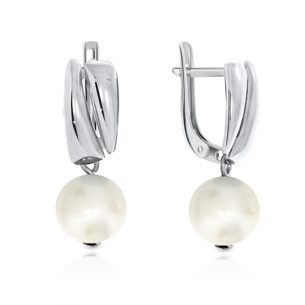 Серьги из серебра с жемчугом