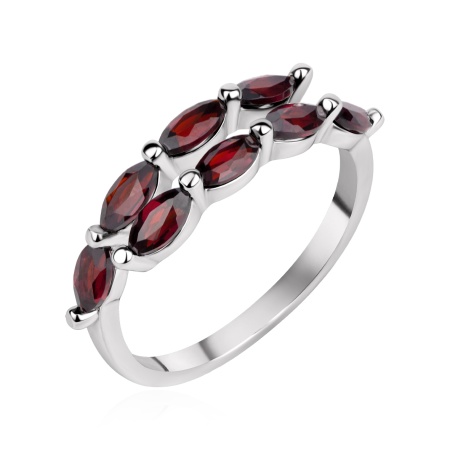 Купить кольцо из серебра с гранатами в интернет-магазине KRASNOE
