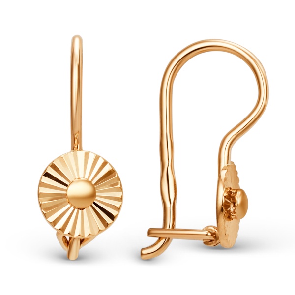 Серьги из золота без вставок 013662-1010 от KRASNOE, металл Золото, вставка  Серьги из золота без вставок 013662-1010 от KRASNOE, металл Золото, вставка