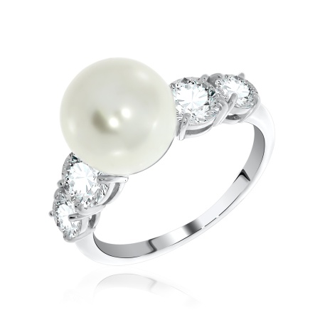 Купить кольцо из серебра с жемчугом в интернет-магазине KRASNOE