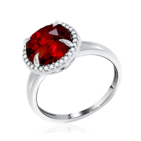 Купить кольцо из серебра с ситаллом и фианитами в интернет-магазине KRASNOE
