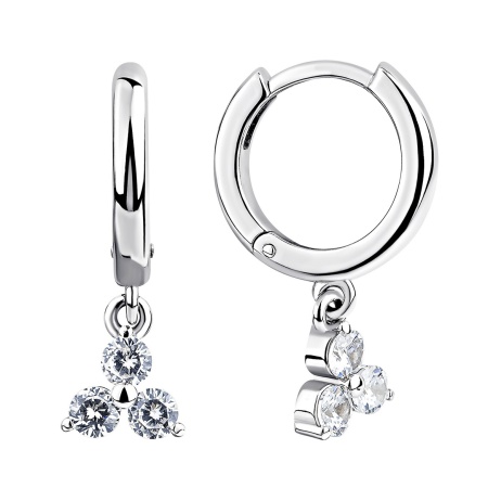 Серьги из серебра с фианитами 2340205277 от KRASNOE, металл Серебро, вставка Фианит