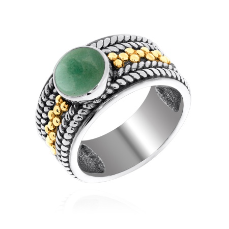 Купить кольцо из серебра с авантюрином в интернет-магазине KRASNOE