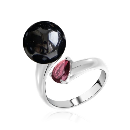 Купить кольцо из серебра с агатом и фианитом в интернет-магазине KRASNOE