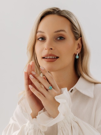 Купить кольцо из серебра с амазонитом в интернет-магазине KRASNOE