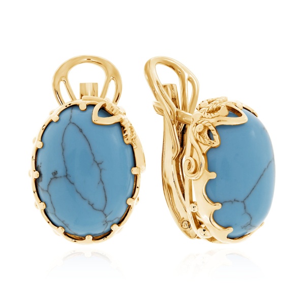 Серьги из серебра с бирюзой со скидкой Серьги из серебра с бирюзой со скидкой