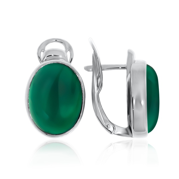 Серьги из серебра с агатом