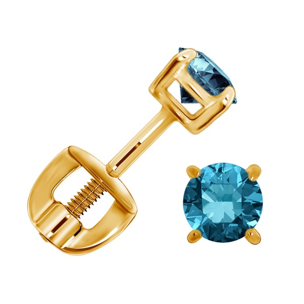 Пусеты из серебра с лондон топазом