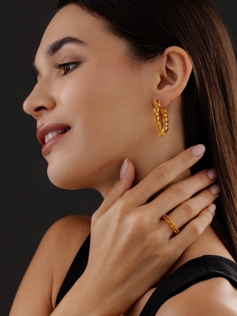 Серьги из серебра с цитринами