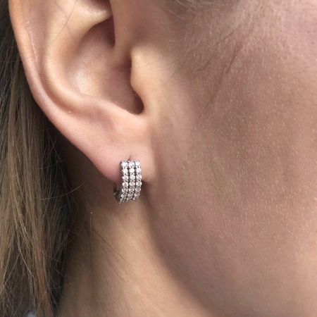 Серьги из серебра с фианитами 2340200175 от KRASNOE, металл Серебро, вставка Фианит