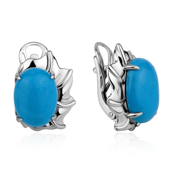 Серьги из серебра с бирюзой