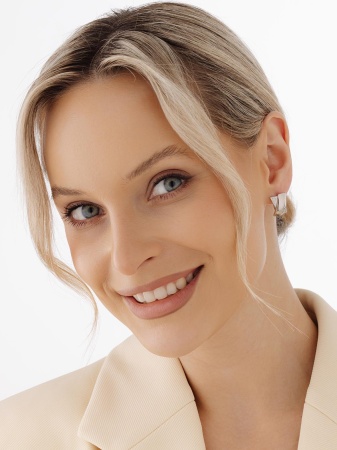 Серьги из серебра с фианитами 2340201133л от KRASNOE, металл Серебро, вставка Фианит