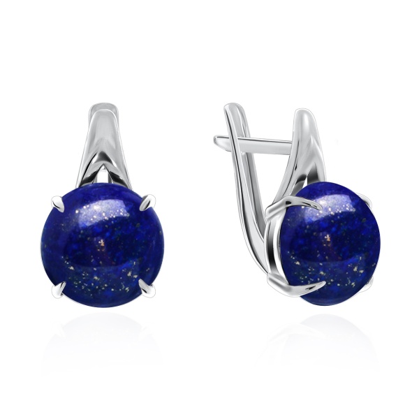 Серьги из серебра с лазуритами 2340470124 от KRASNOE, металл Серебро, вставка Лазурит Серьги из серебра с лазуритами 2340470124 от KRASNOE, металл Серебро, вставка Лазурит