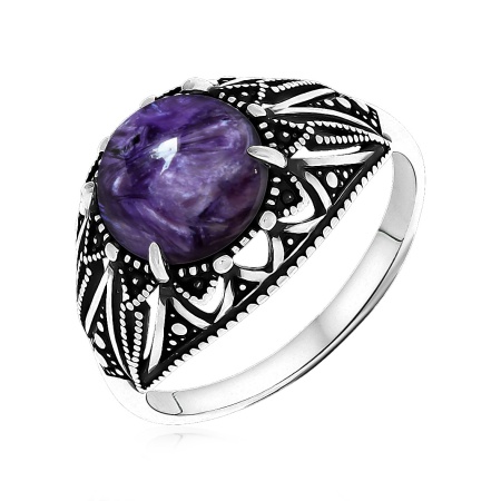 Купить кольцо из серебра с чароитом в интернет-магазине KRASNOE