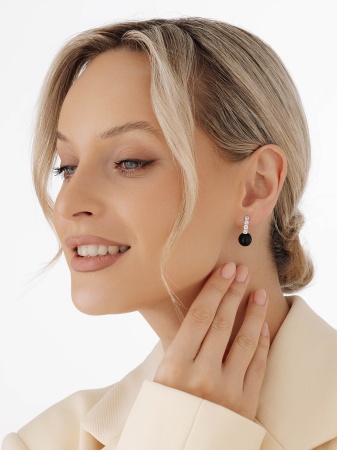 Серьги из серебра с агатами и фианитами 2340391577-20 от KRASNOE, металл Серебро, вставка Агат