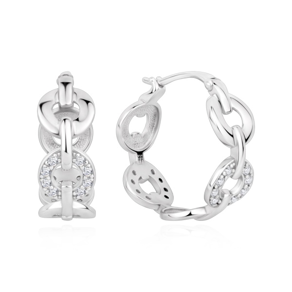 Серьги из серебра с фианитами
