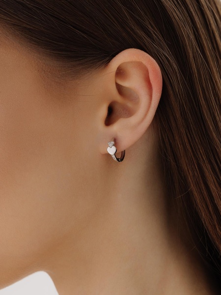 Серьги из серебра с фианитом