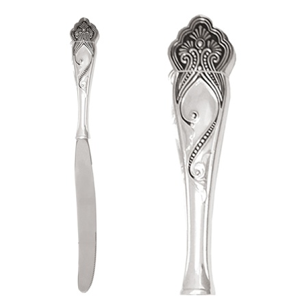 Нож столовый из серебра без вставок