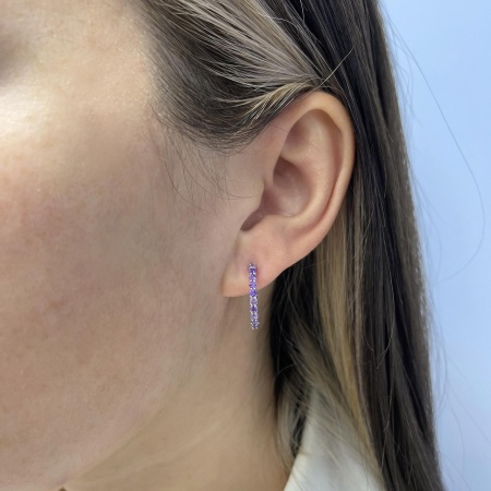 Серьги из серебра с аметист 2340061315 от KRASNOE, металл Серебро, вставка Аметист