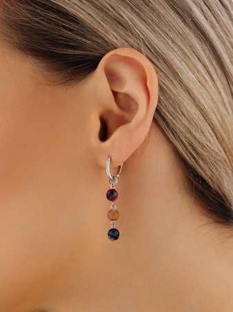 Серьги из серебра с агатами