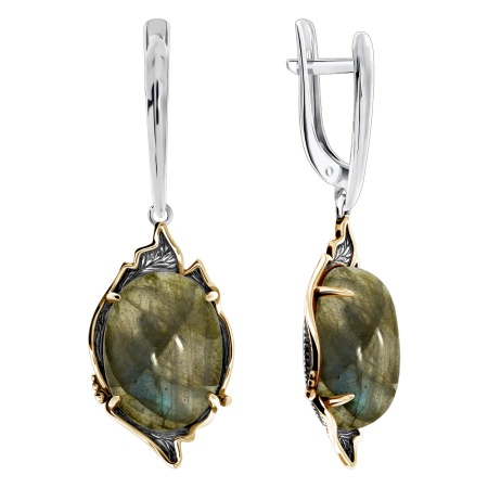 Серьги из серебра с лабрадоритами