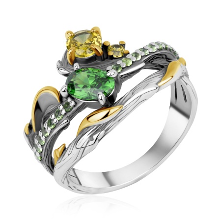 Купить кольцо из серебра с фанитами в интернет-магазине KRASNOE Купить кольцо из серебра с фанитами в интернет-магазине KRASNOE