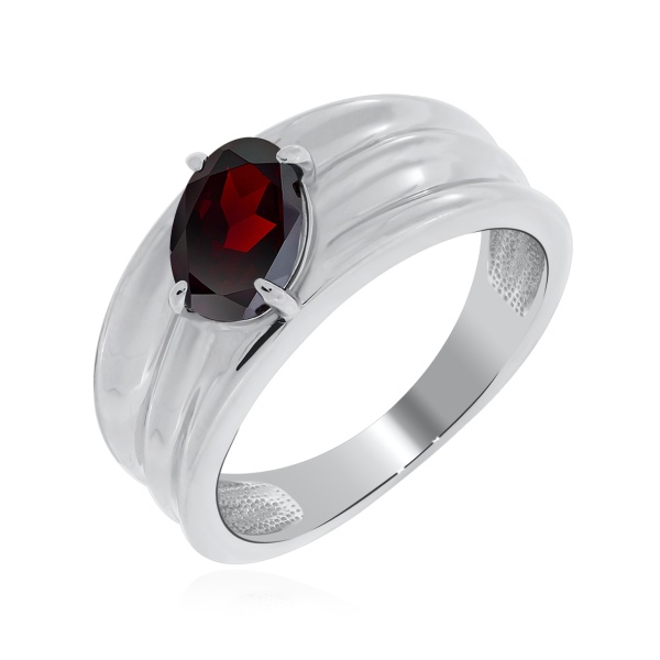 Купить кольцо из серебра с гранатом в интернет-магазине KRASNOE