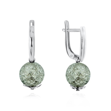 Серьги из серебра с кварцем